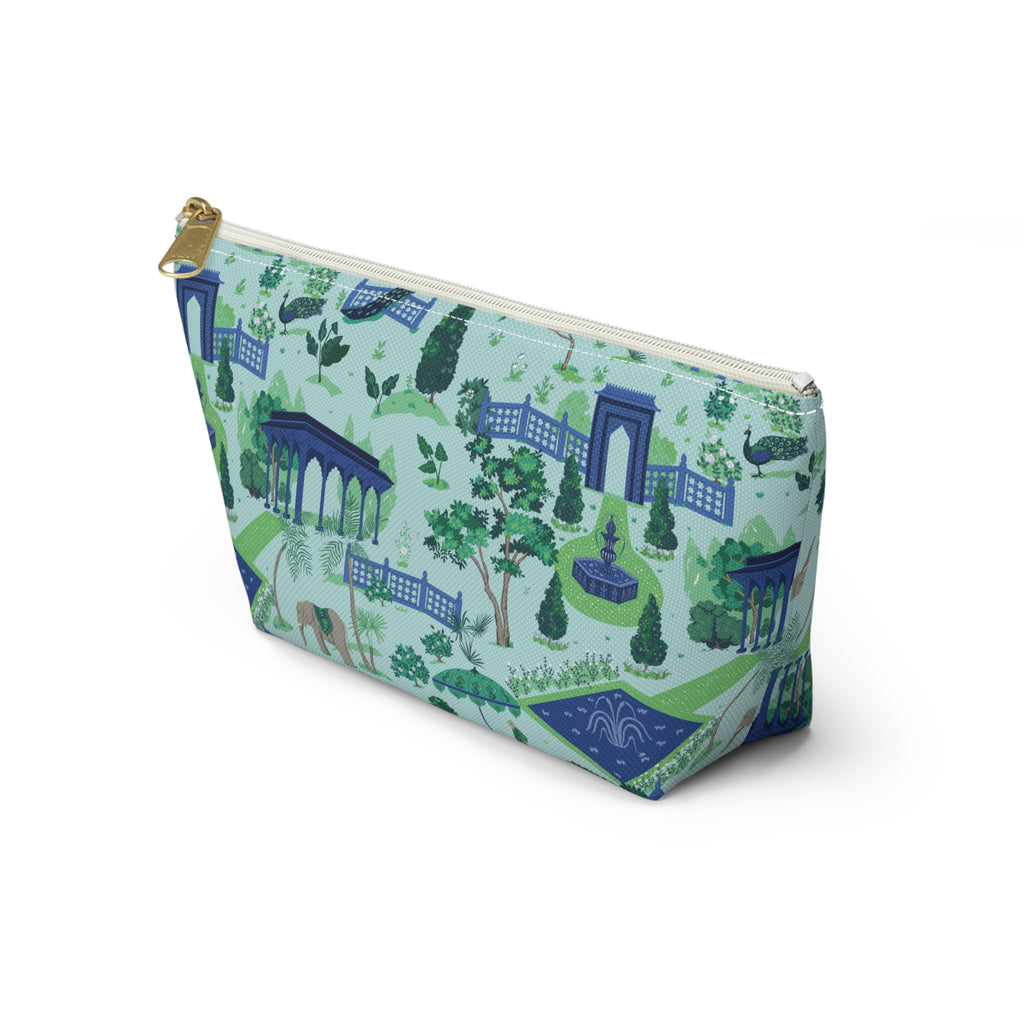 Garden Pavilion Accessory Pouch — Toile Print Cosmetic Bag