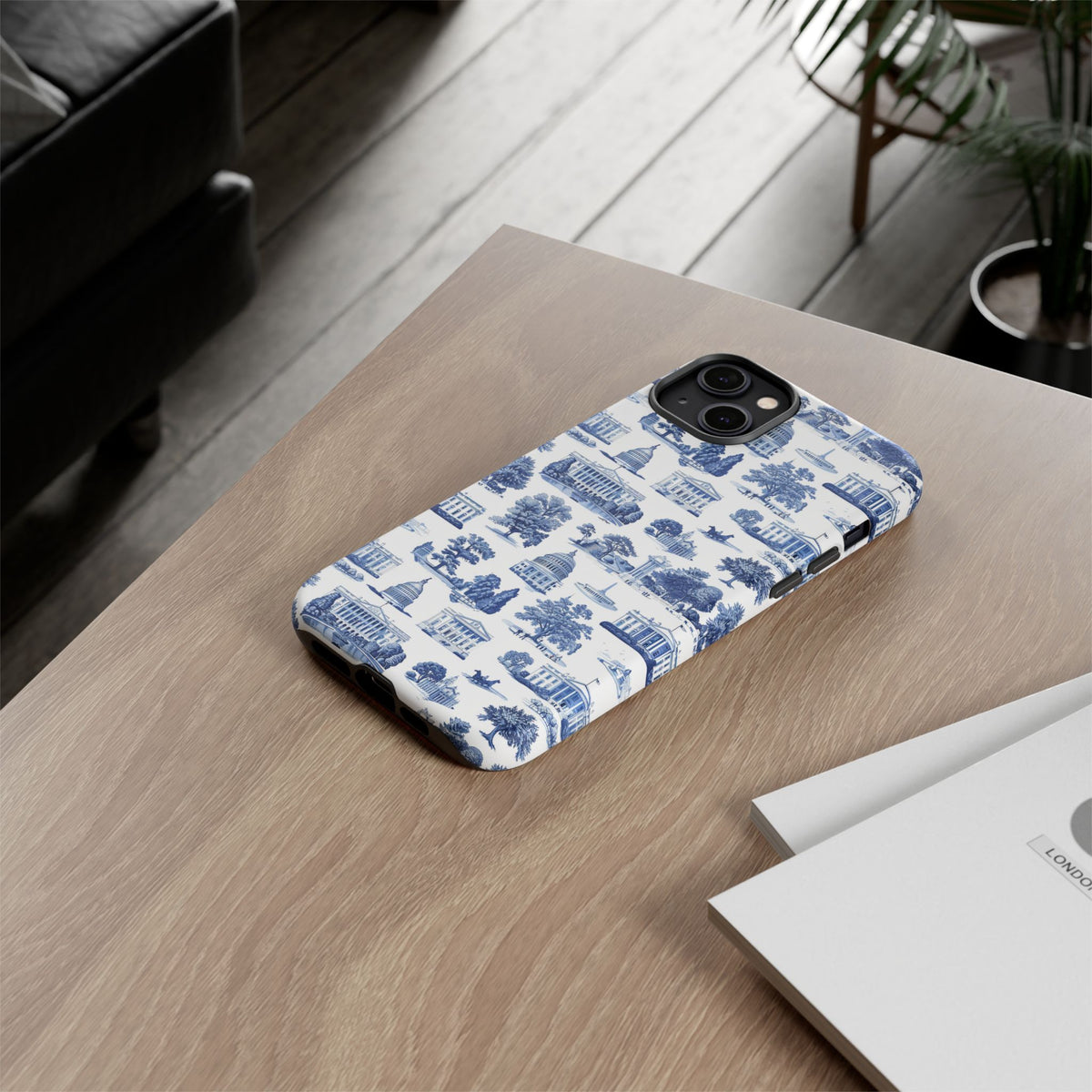 Washington DC Toile Phone Case — Blue Scenic Capitol Protective Tough Case