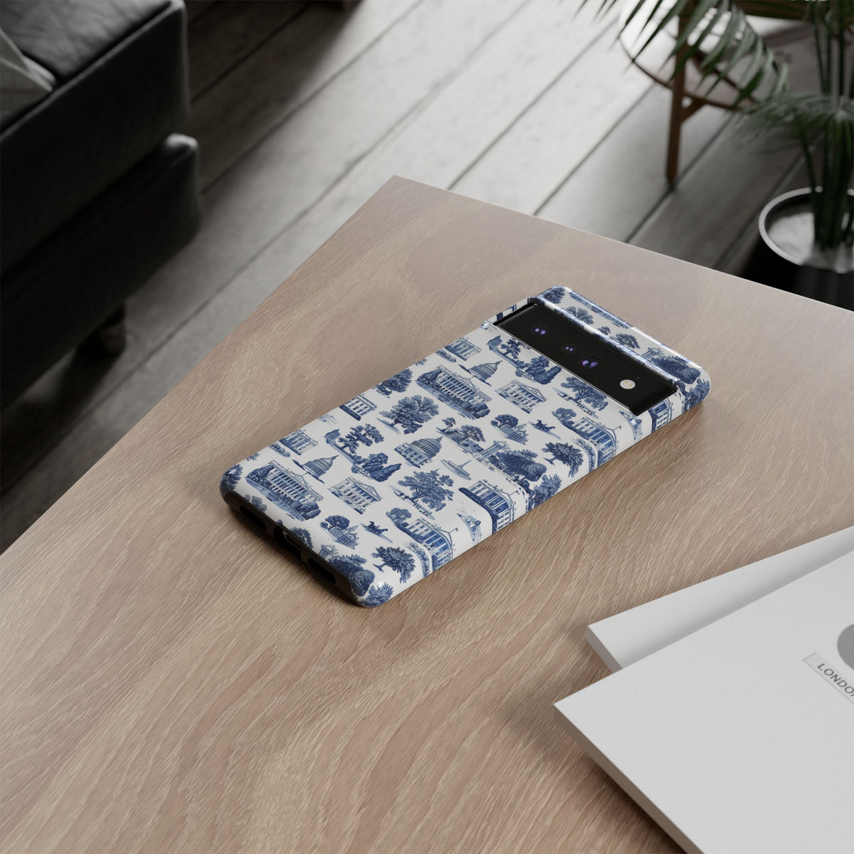 Washington DC Toile Phone Case — Blue Scenic Capitol Protective Tough Case