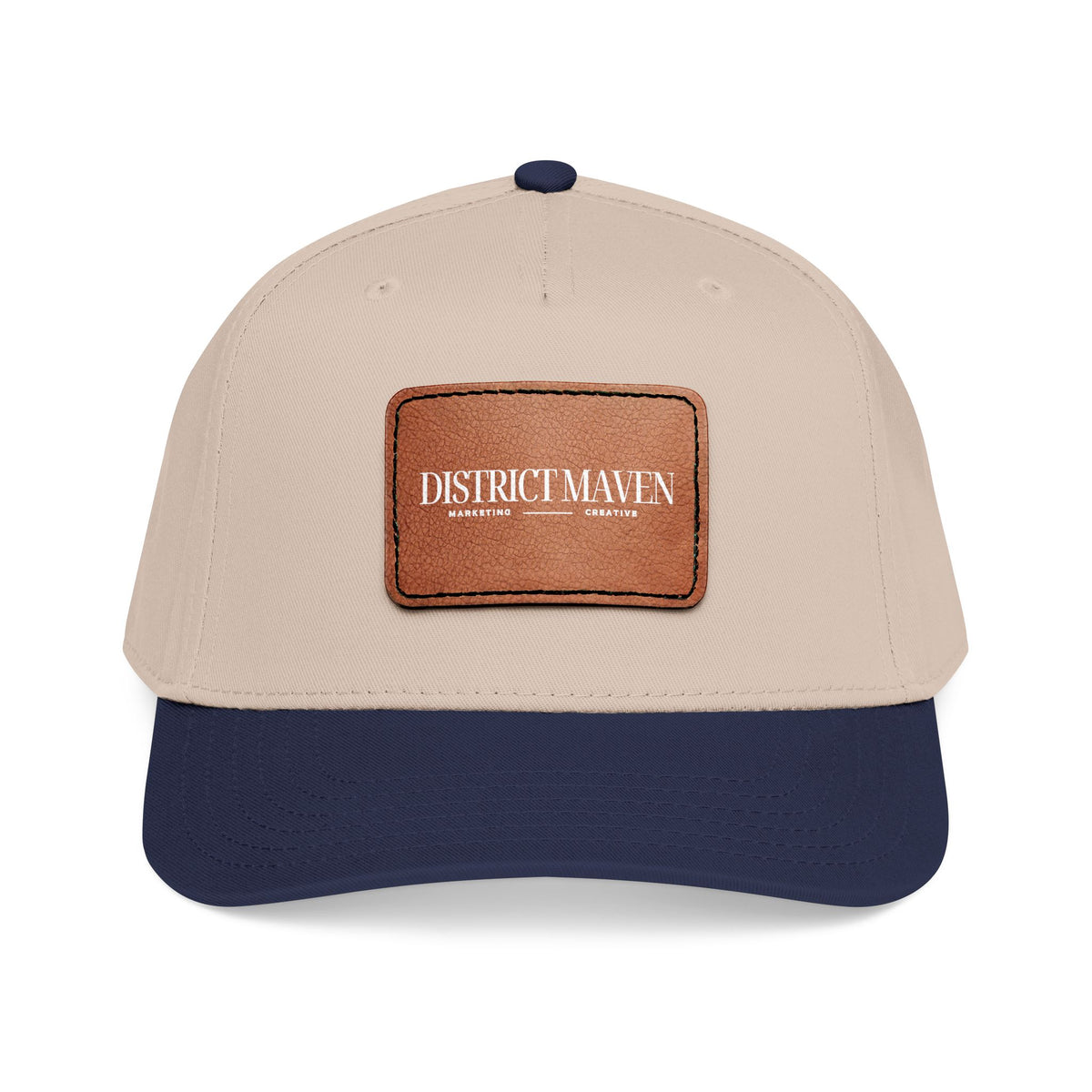Leather Patch Baseball Cap — 'District Maven' Mid-Profile Cap