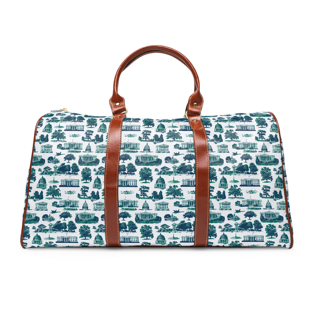 Waterproof Weekender Bag with Scenic Lakeside Print