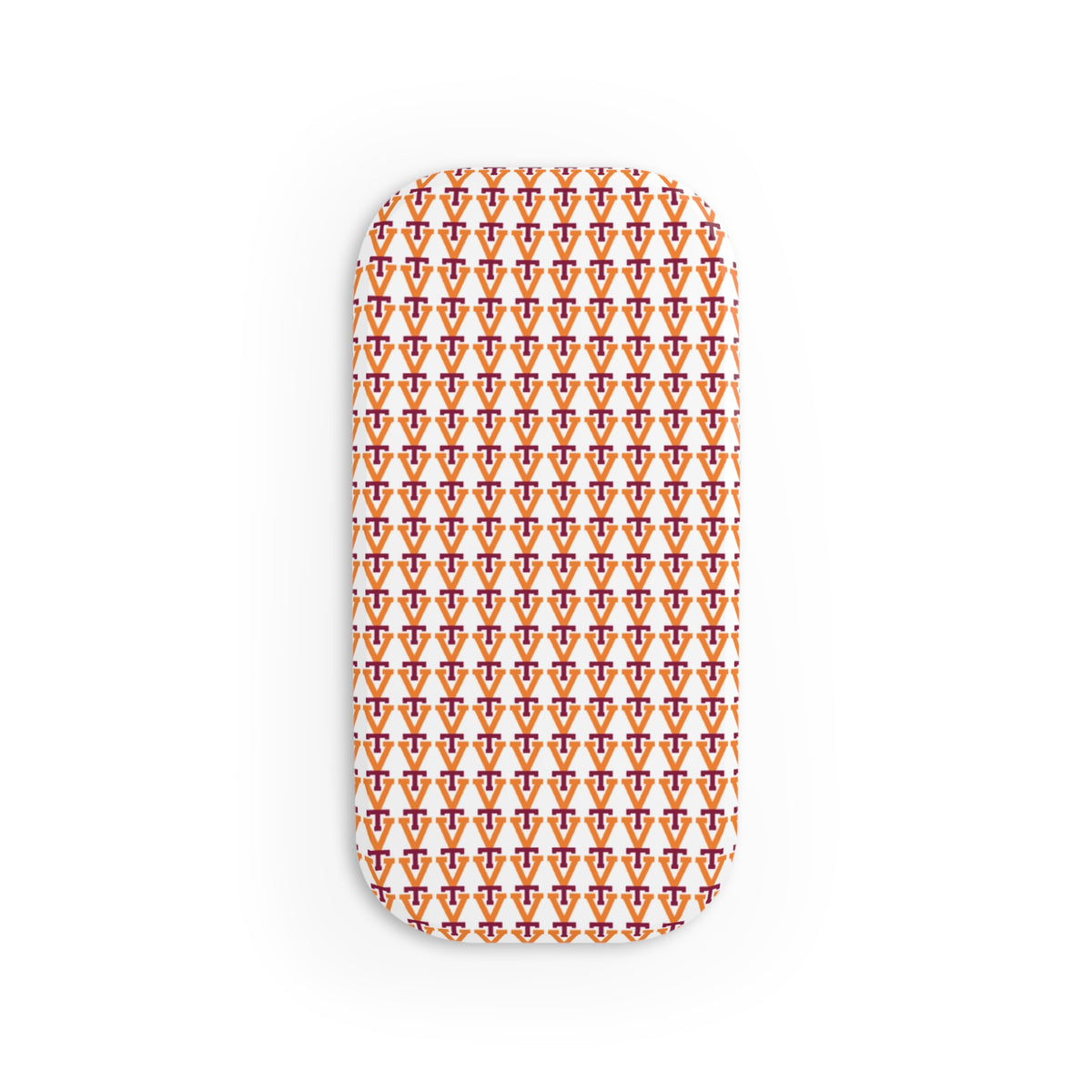 Geometric Tile Phone Grip — Orange & Red Pattern Click-On Stand