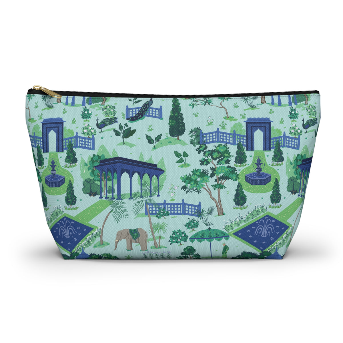 Garden Pavilion Accessory Pouch — Toile Print Cosmetic Bag
