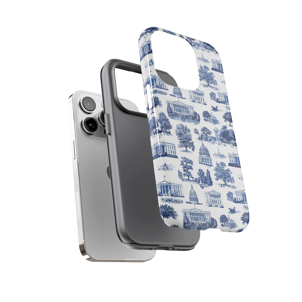 Washington DC Toile Phone Case — Blue Scenic Capitol Protective Tough Case