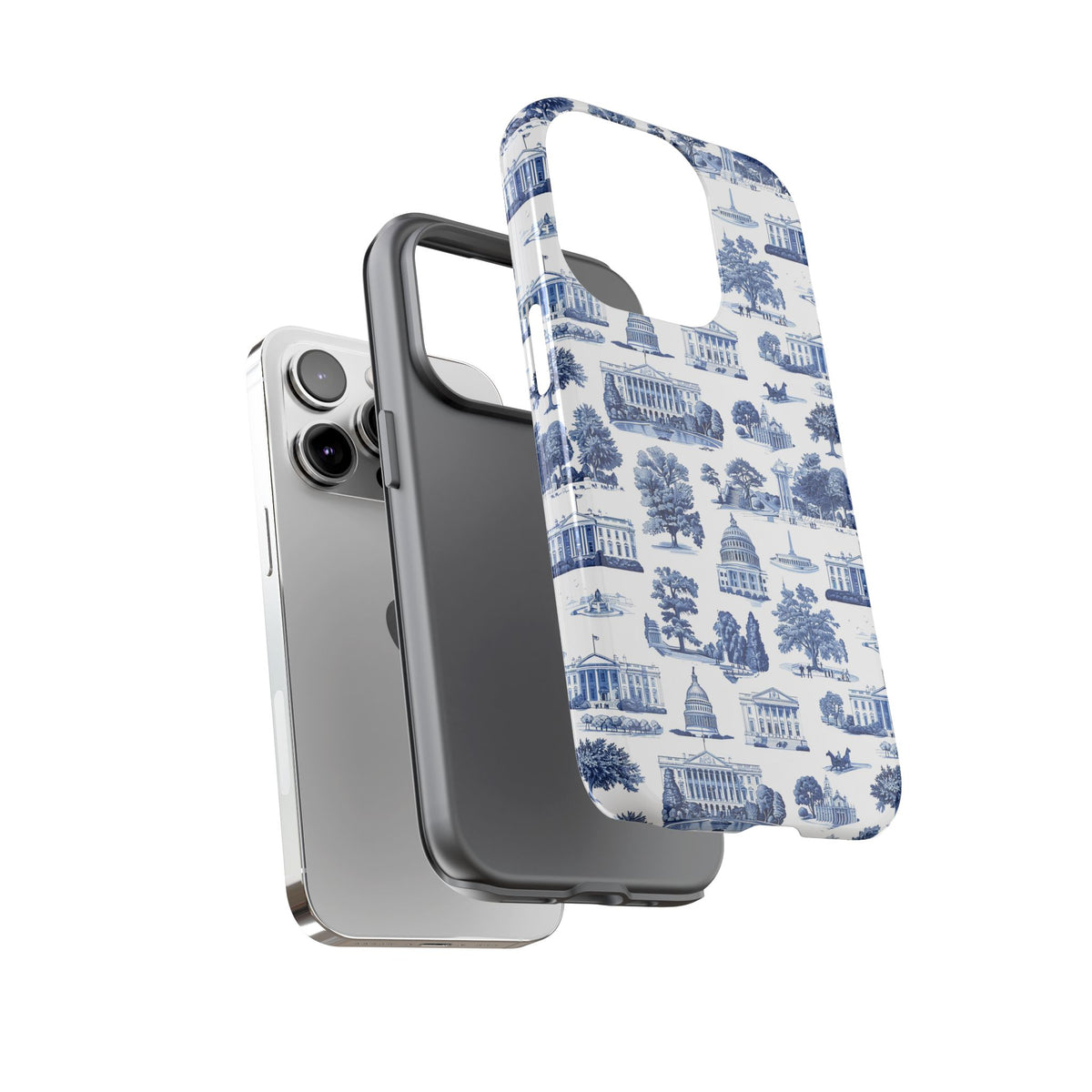 Washington DC Toile Phone Case — Blue Scenic Capitol Protective Tough Case