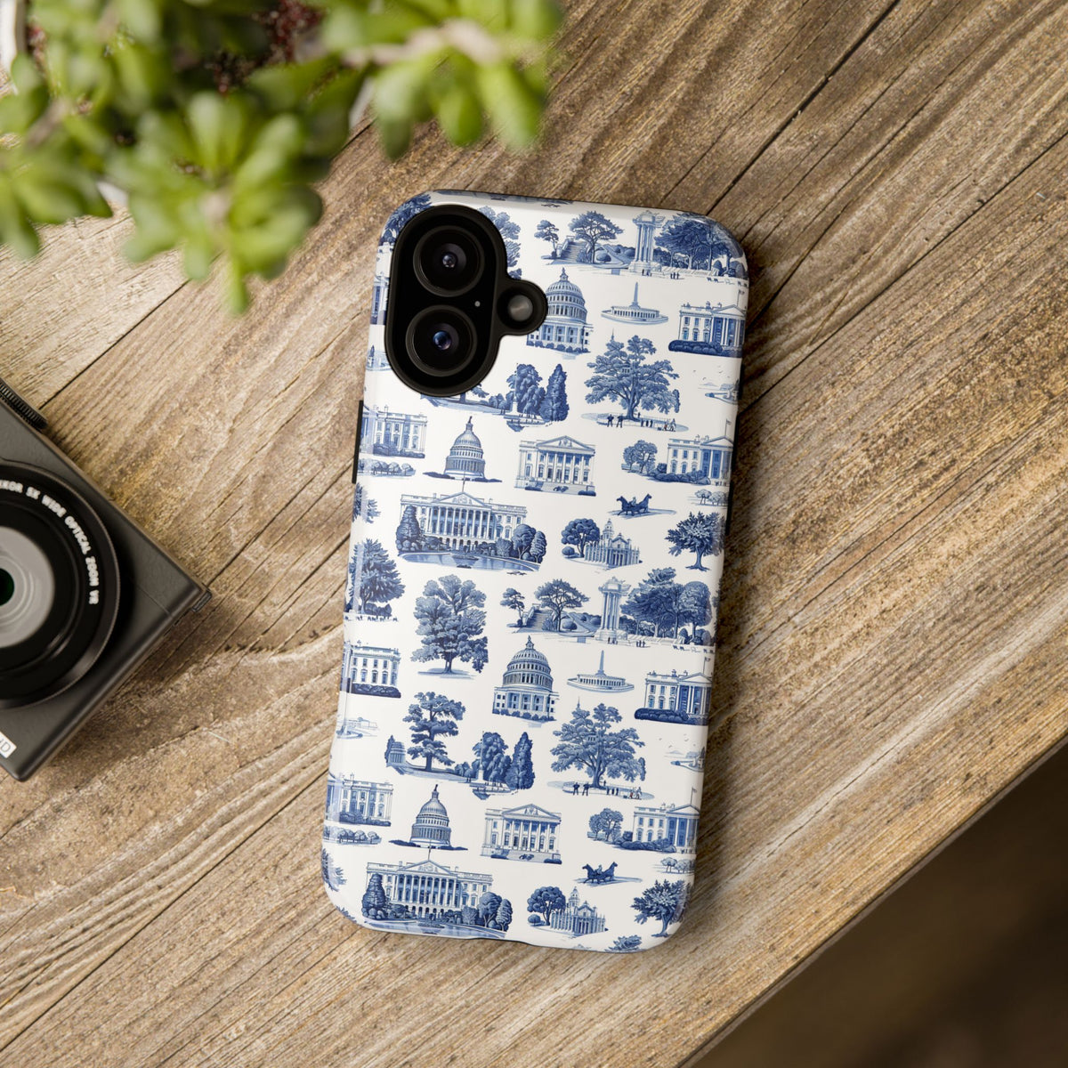 Washington DC Toile Phone Case — Blue Scenic Capitol Protective Tough Case