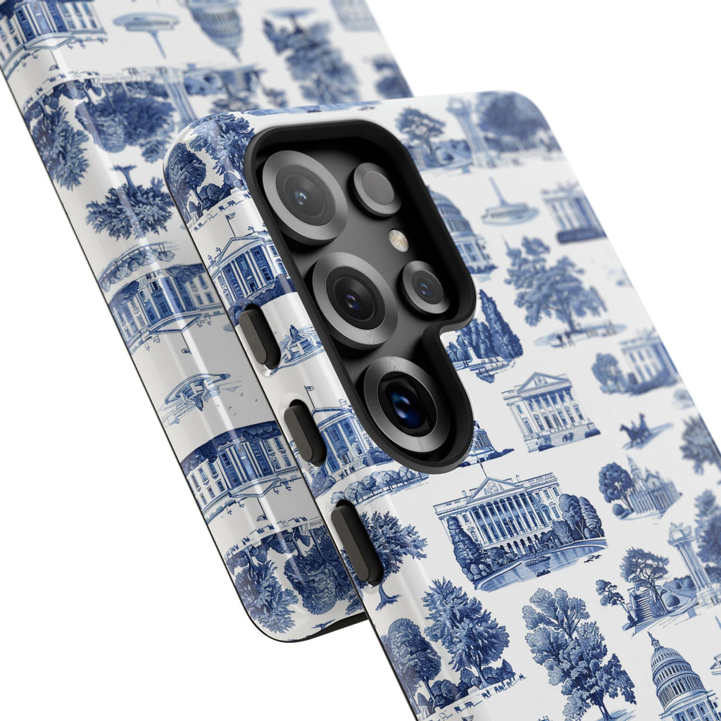 Washington DC Toile Phone Case — Blue Scenic Capitol Protective Tough Case