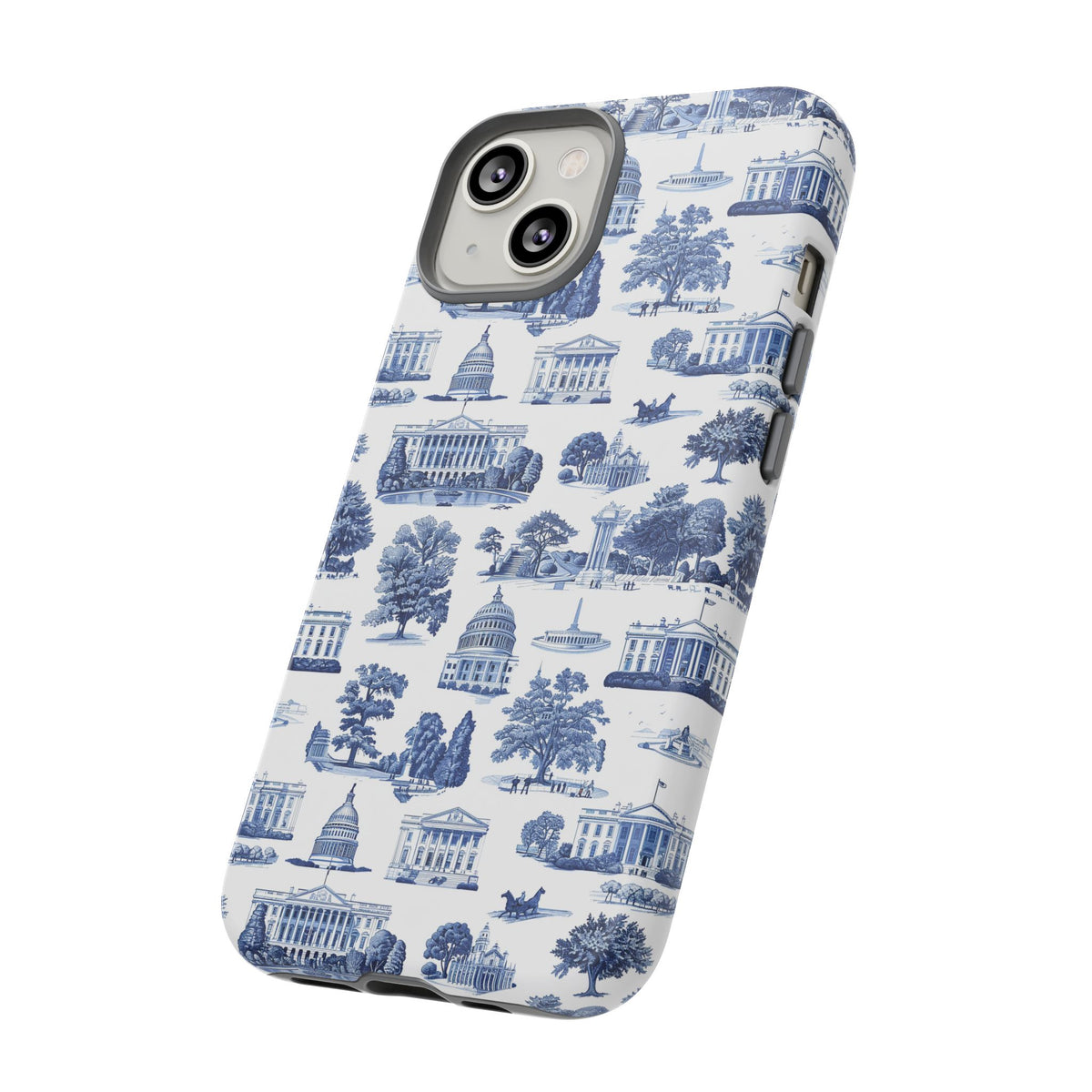 Washington DC Toile Phone Case — Blue Scenic Capitol Protective Tough Case