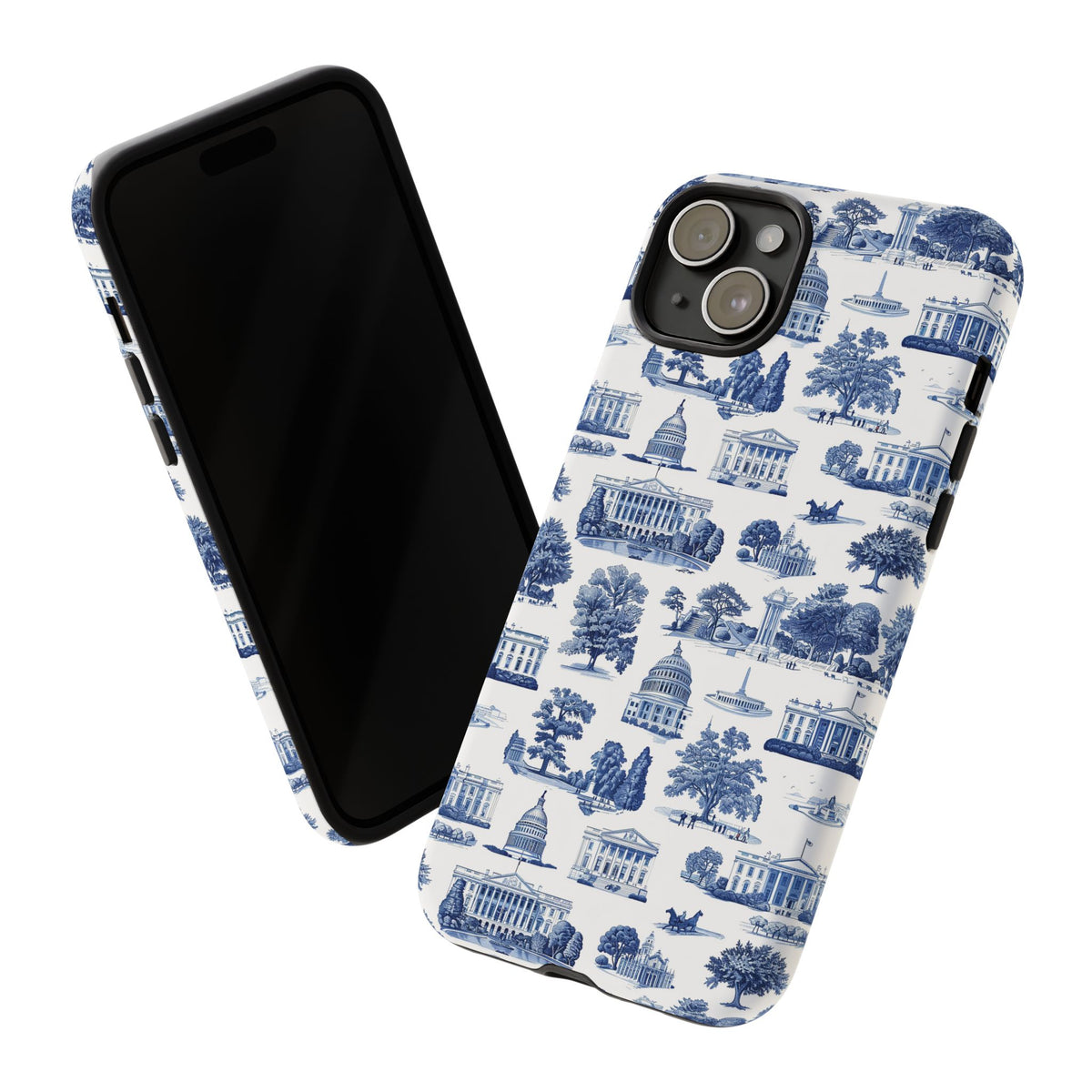 Washington DC Toile Phone Case — Blue Scenic Capitol Protective Tough Case