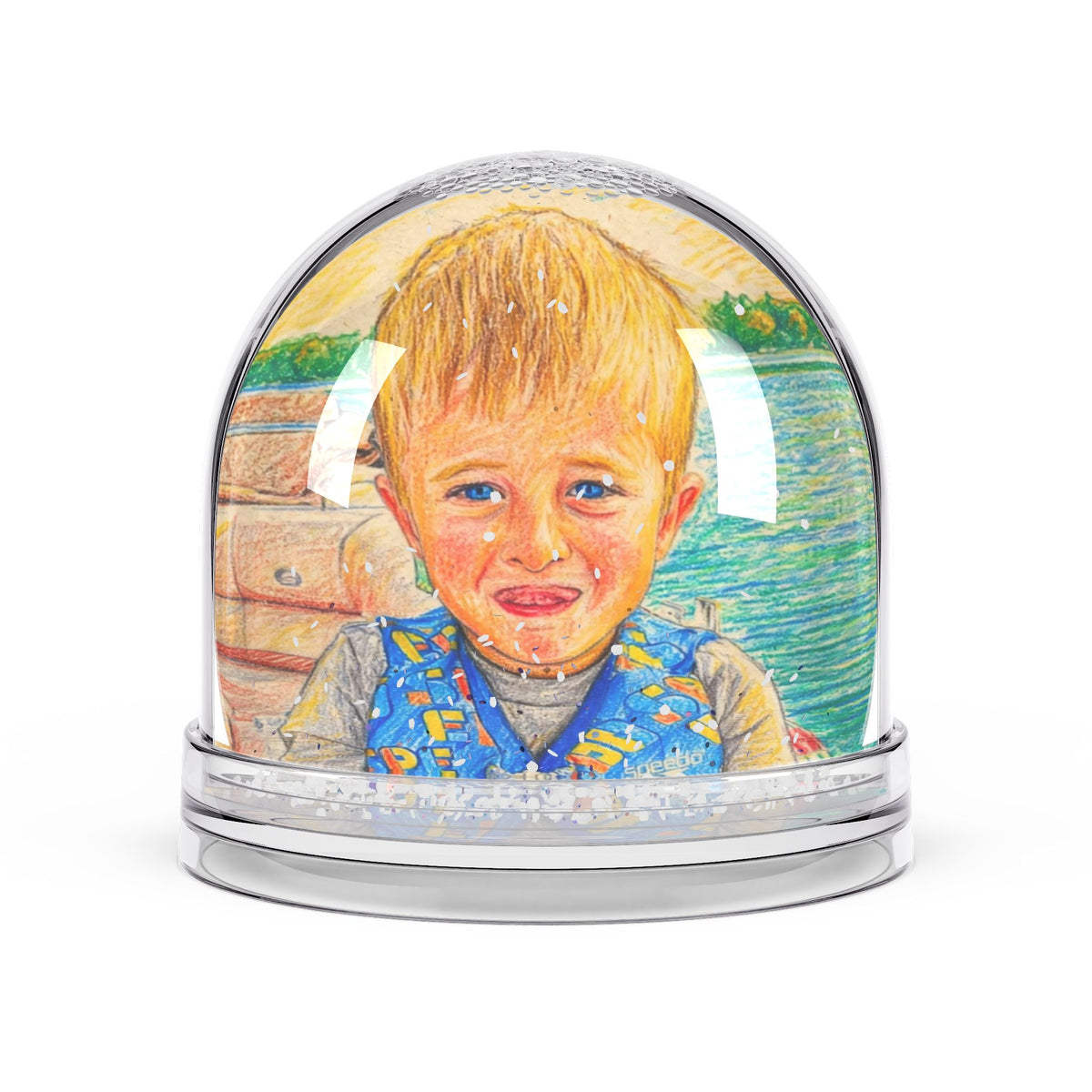 Personalized Photo Snow Globe — Custom Child Portrait Keepsake