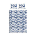 Blue Toile Cotton Bed Set — Scenic Village Print Duvet Cover & Pillowcases