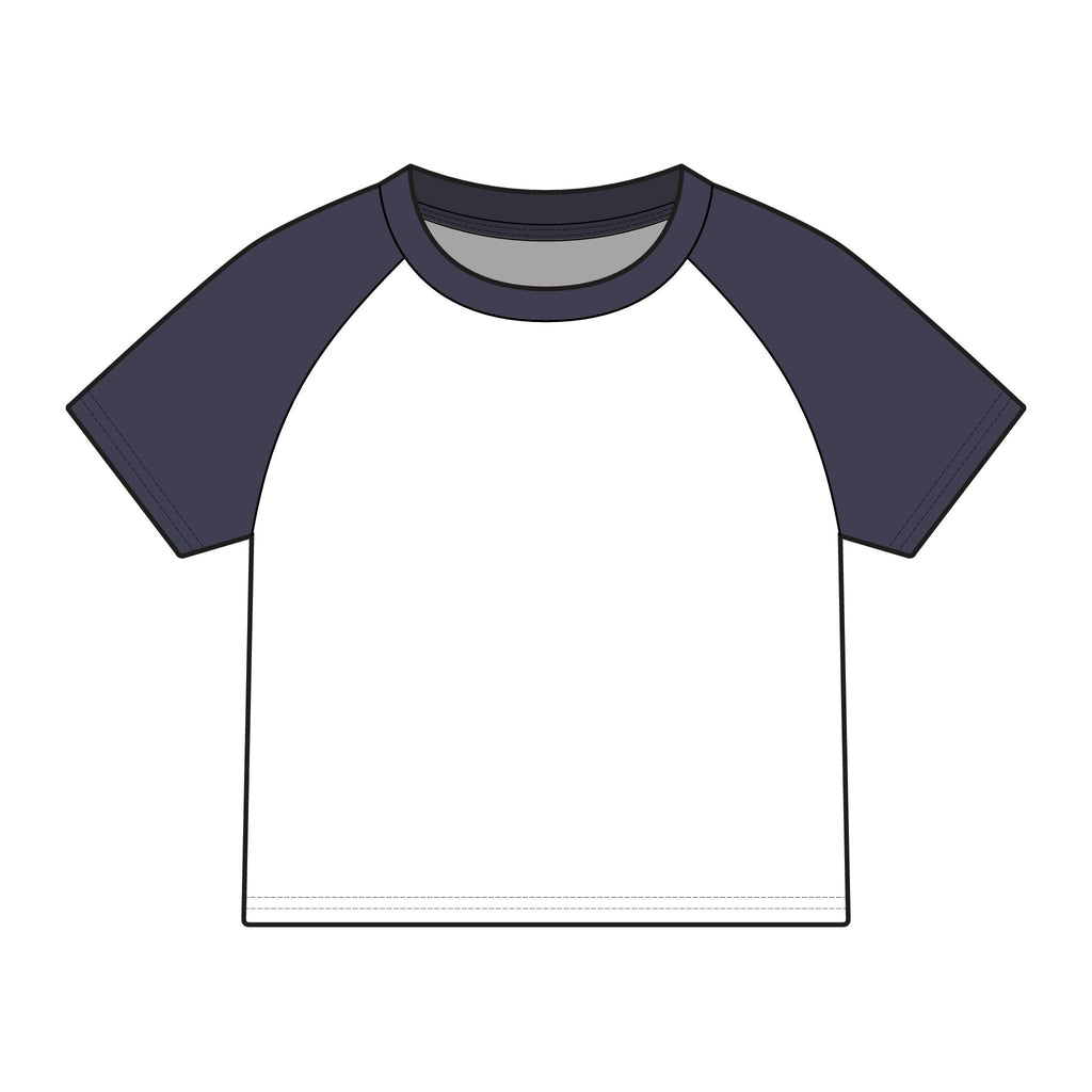 Raglan Baby Tee — Classic Yellow 'M' College Logo