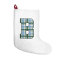Plaid Monogram 'B' Christmas Stocking — Personalized Holiday Stocking