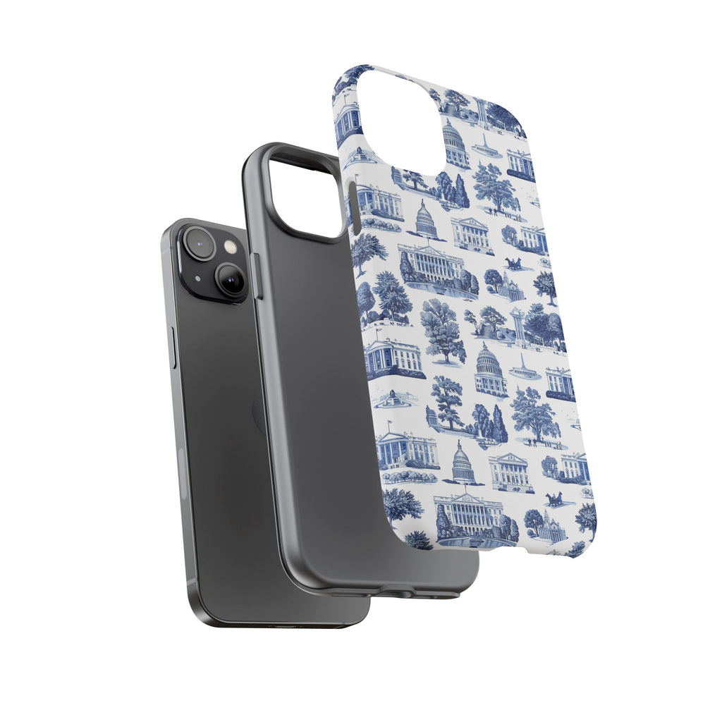 Washington DC Toile Phone Case — Blue Scenic Capitol Protective Tough Case