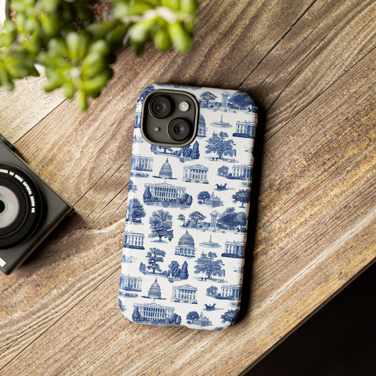 Washington DC Toile Phone Case — Blue Scenic Capitol Protective Tough Case