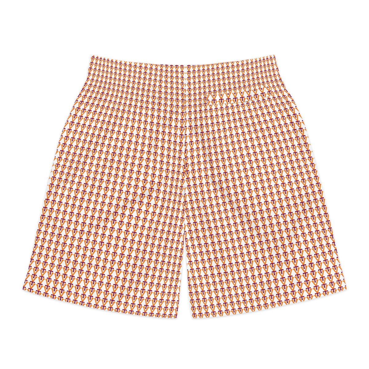 Men's Jogger Shorts — Retro Orange Checker All-Over Print