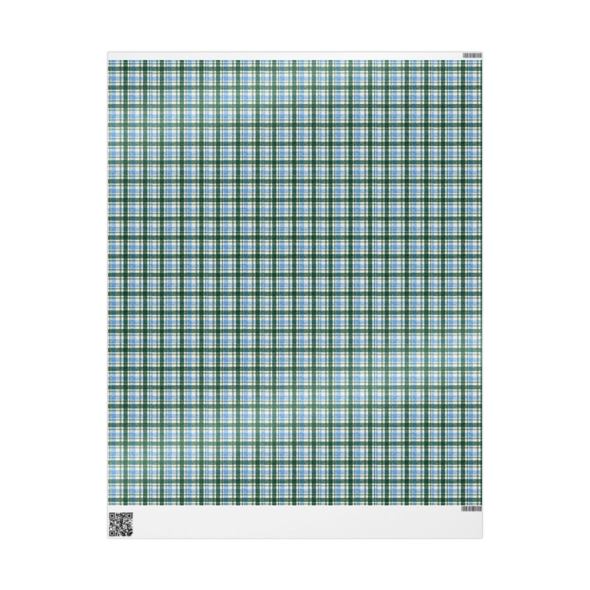 Plaid Wrapping Paper Roll — Blue & Green Tartan Gift Wrap