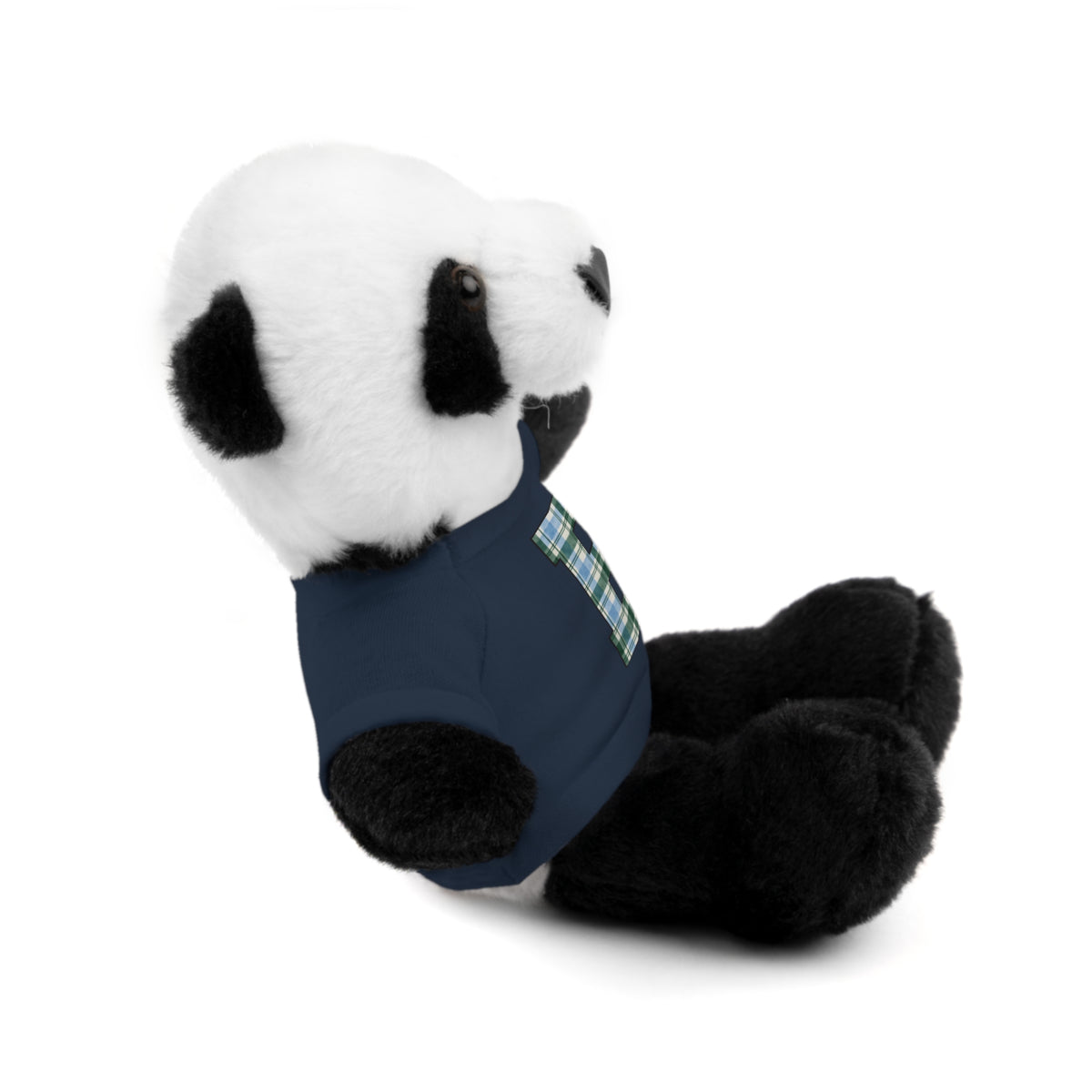 Plush Bear with Plaid Monogram Tee — Personalized Initial 'B' Stuffed Animal Gift