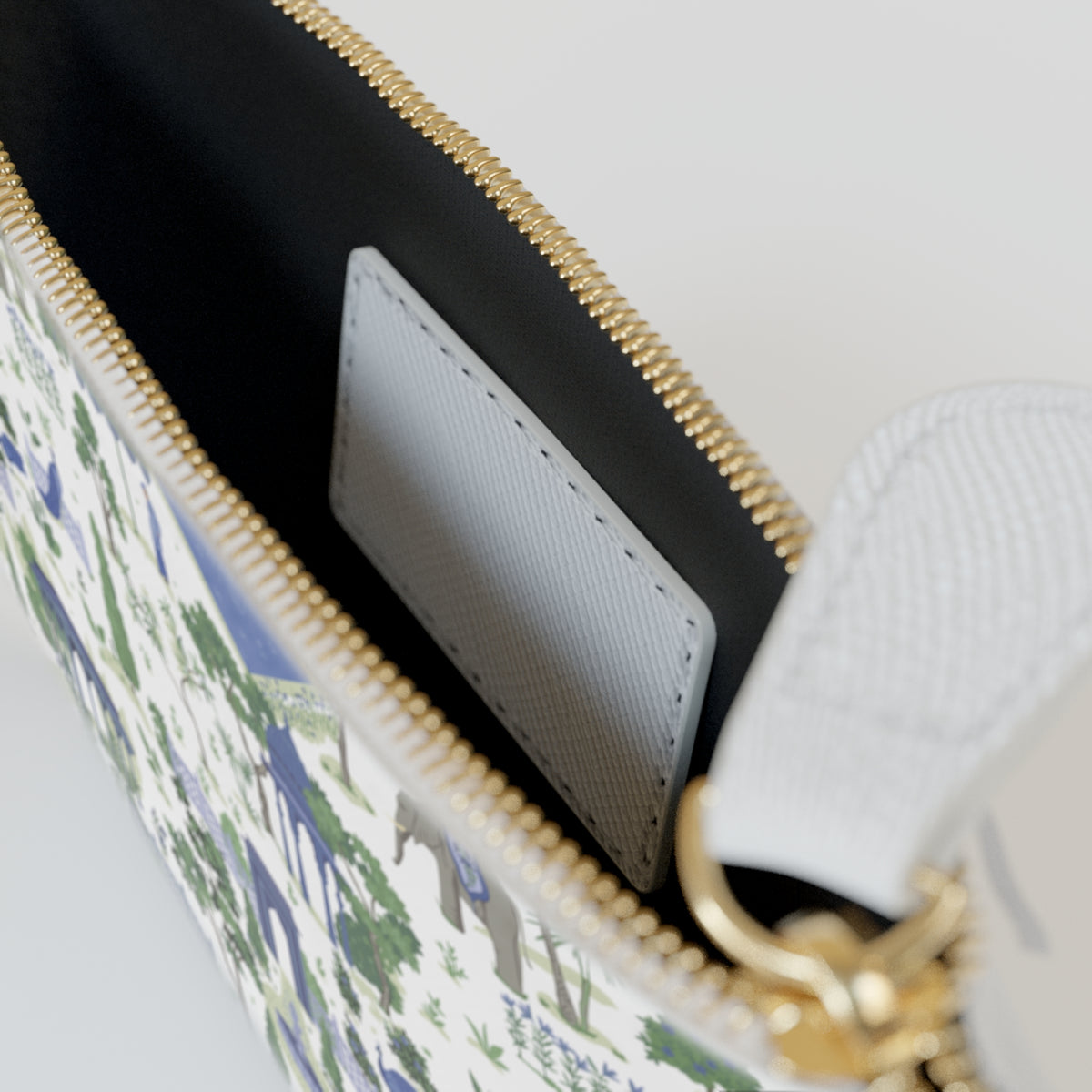 Mini Clutch Bag — Blue & Green Garden Chinoiserie Pattern Cosmetic Pouch