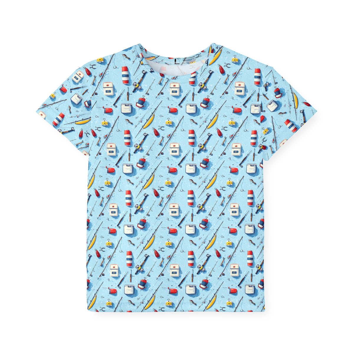 Kids Jersey — Blue Fishing & Nautical Sports All-Over Print