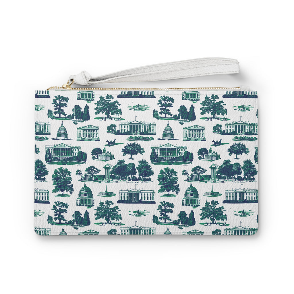 Washington D.C. Landmark Pattern Clutch Bag