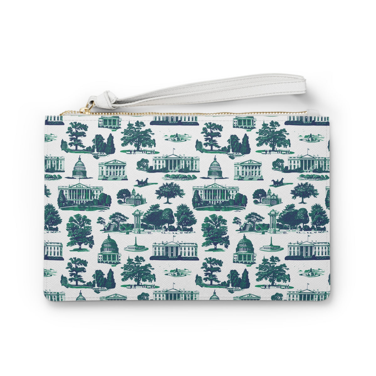 Washington D.C. Landmark Pattern Clutch Bag