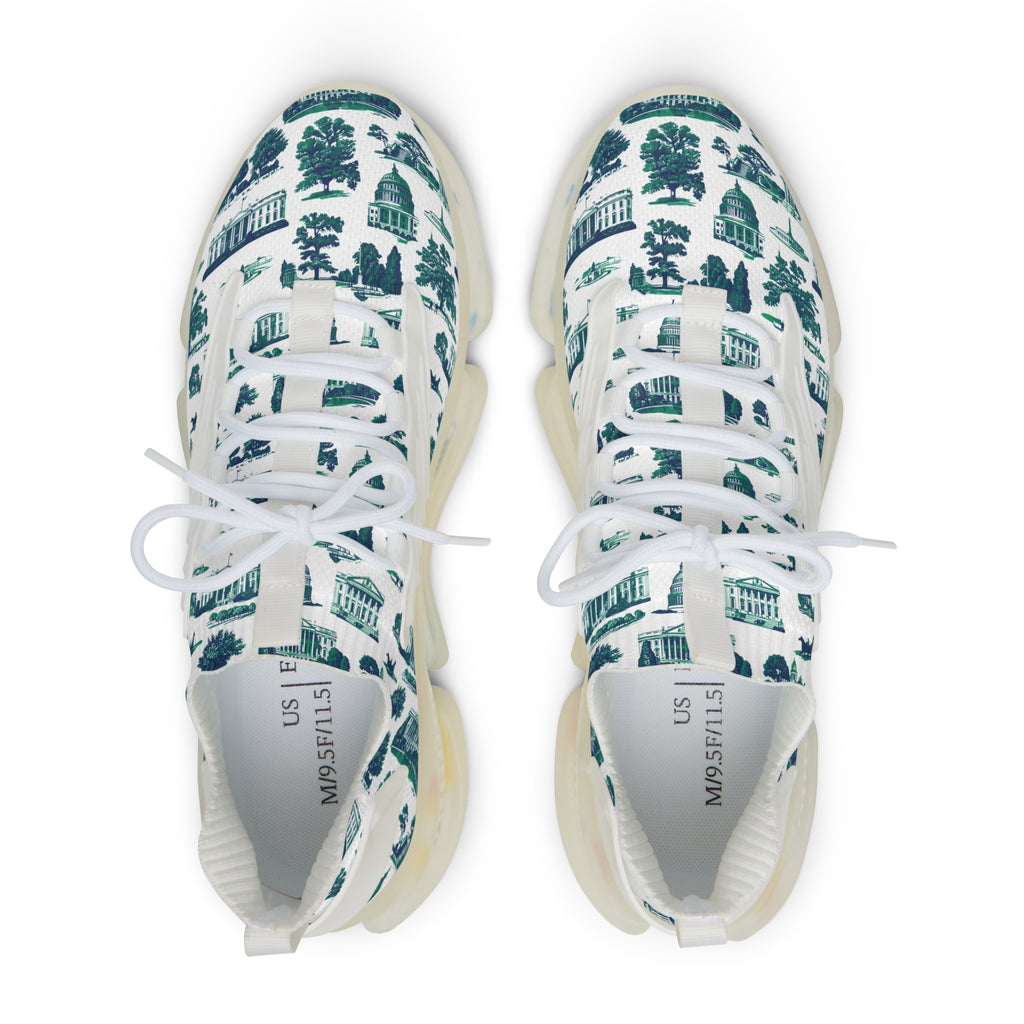 Men's Mesh Sneakers — Tropical Palm Print Athletic Shoes
