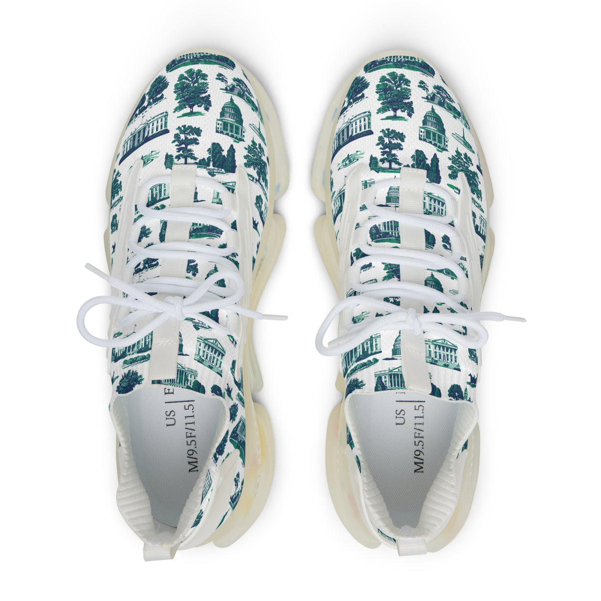 Men's Mesh Sneakers — Tropical Palm Print Athletic Shoes
