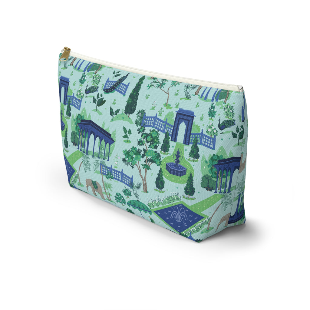 Garden Pavilion Accessory Pouch — Toile Print Cosmetic Bag