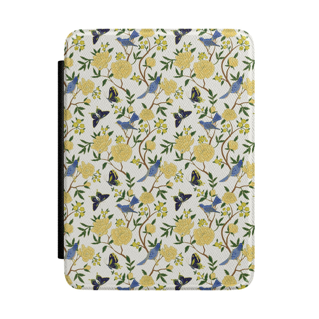 Kindle Case — Vintage Yellow Floral & Bluebird Protective Cover