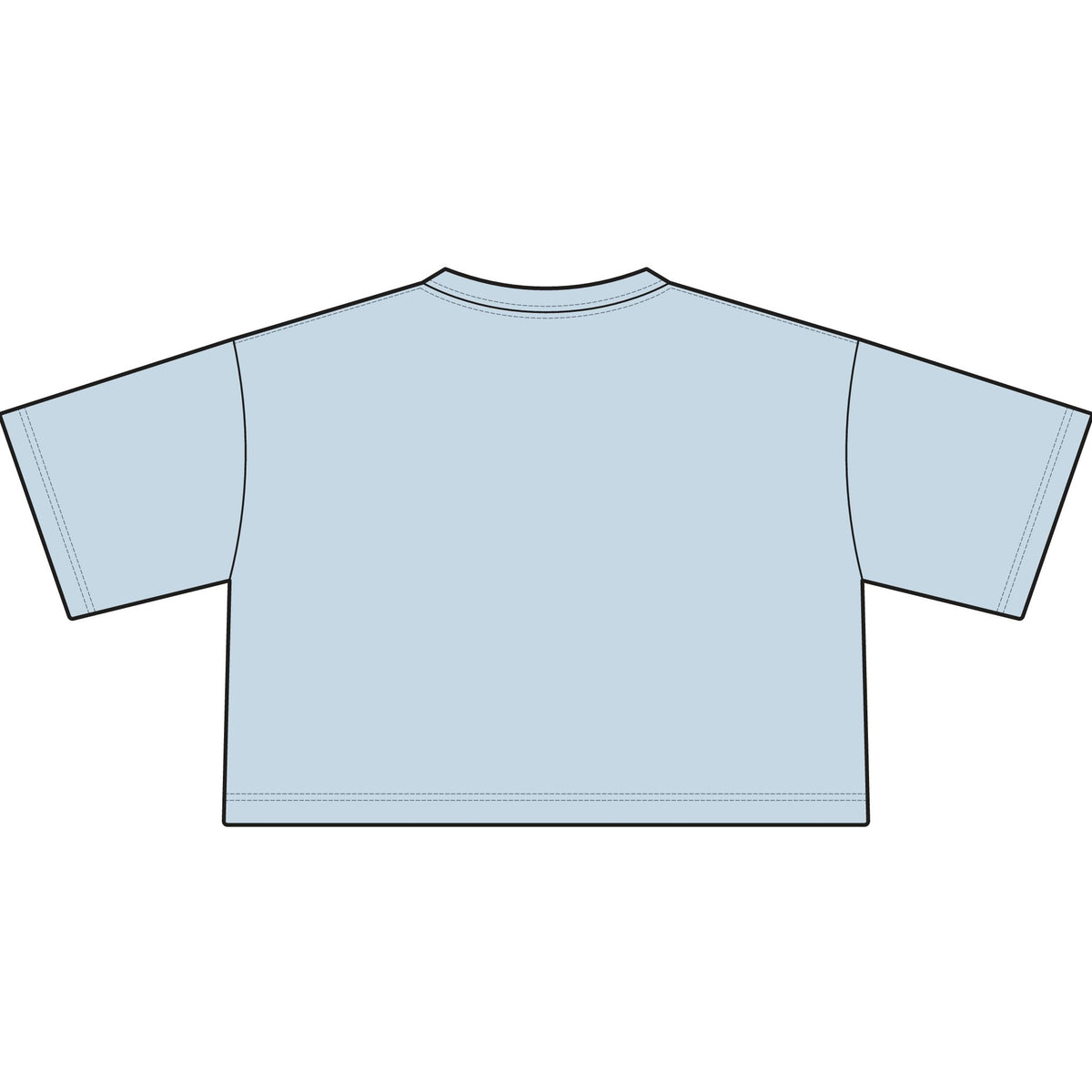 Cropped T-Shirt — Yellow Block 'M' College Style Crop Top