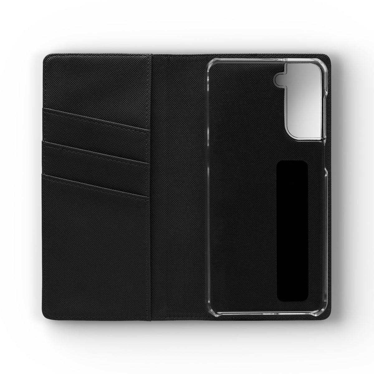 Vintage Toile Flip Phone Case — Blue Scenic Wallet Cover with Card Slots