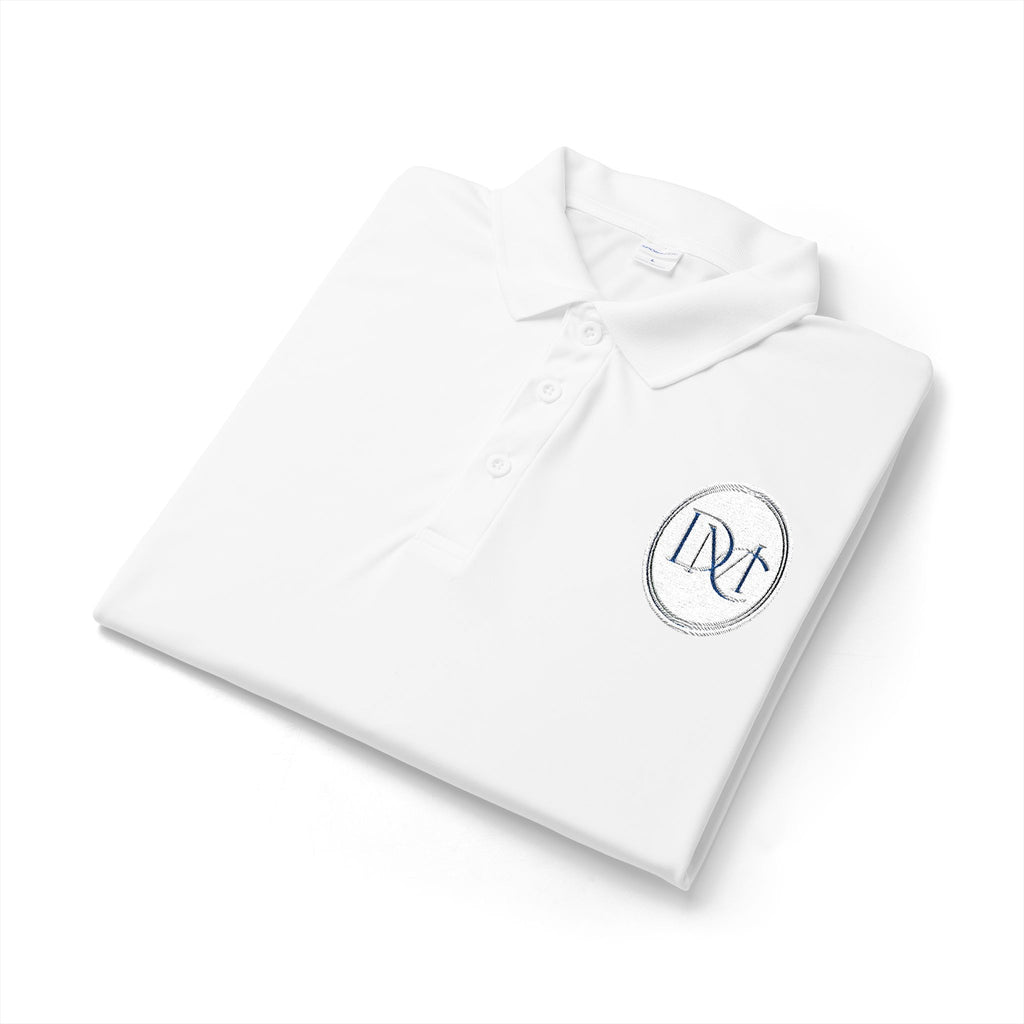White Polo Shirt with Subtle Monogram Logo — Sport-Style Performance Polo