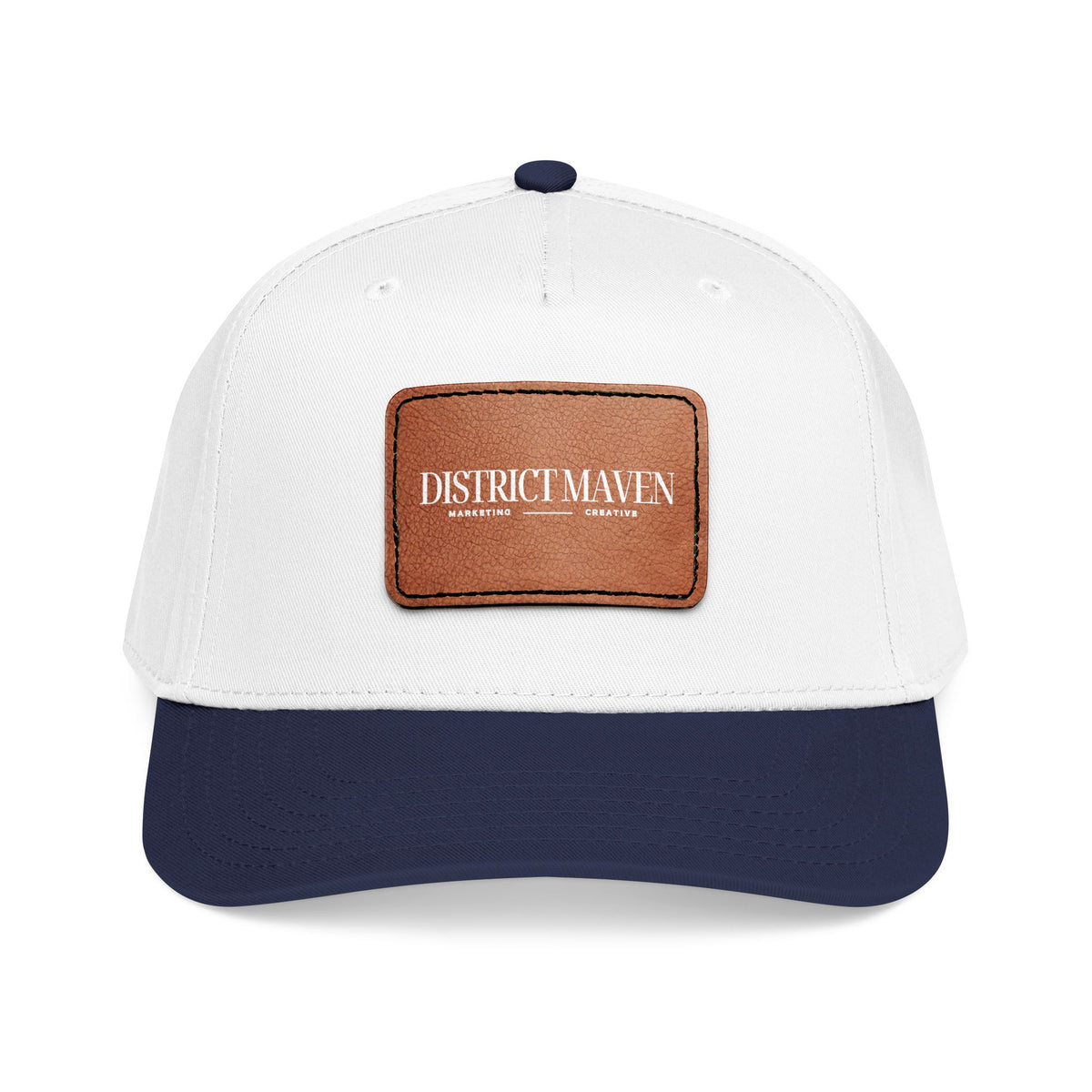 Leather Patch Baseball Cap — 'District Maven' Mid-Profile Cap