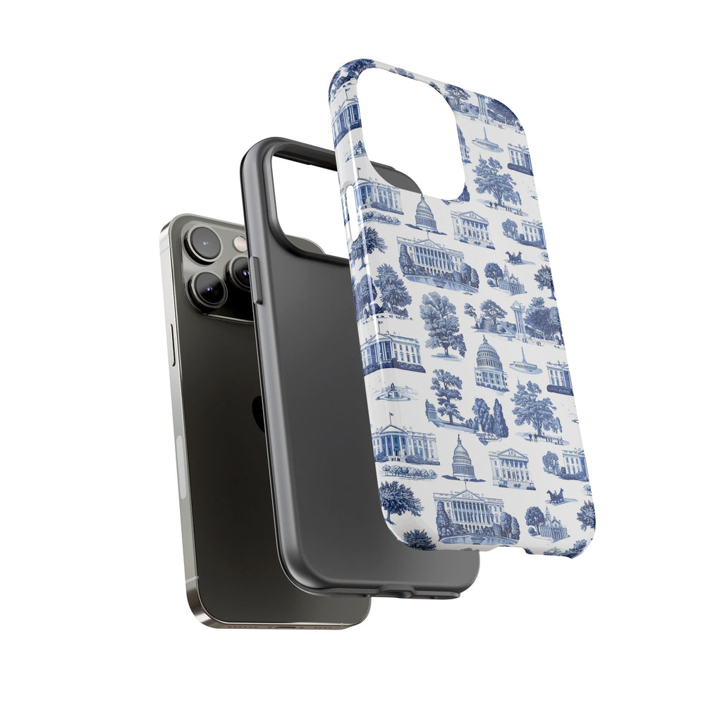 Washington DC Toile Phone Case — Blue Scenic Capitol Protective Tough Case