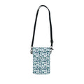 Crossbody Phone Wallet – Teal Toile Pattern Small Cell Phone Wallet