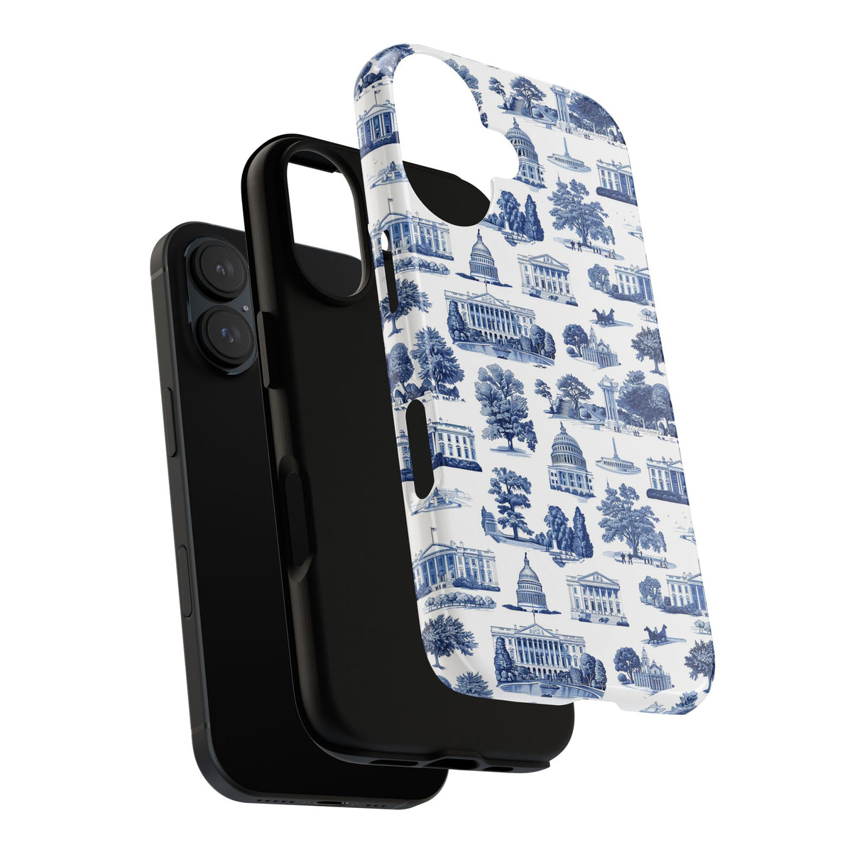 Washington DC Toile Phone Case — Blue Scenic Capitol Protective Tough Case