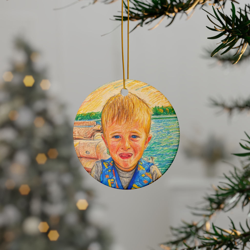 Personalized Photo Ceramic Ornament — Custom Double-Sided Holiday Keepsake
