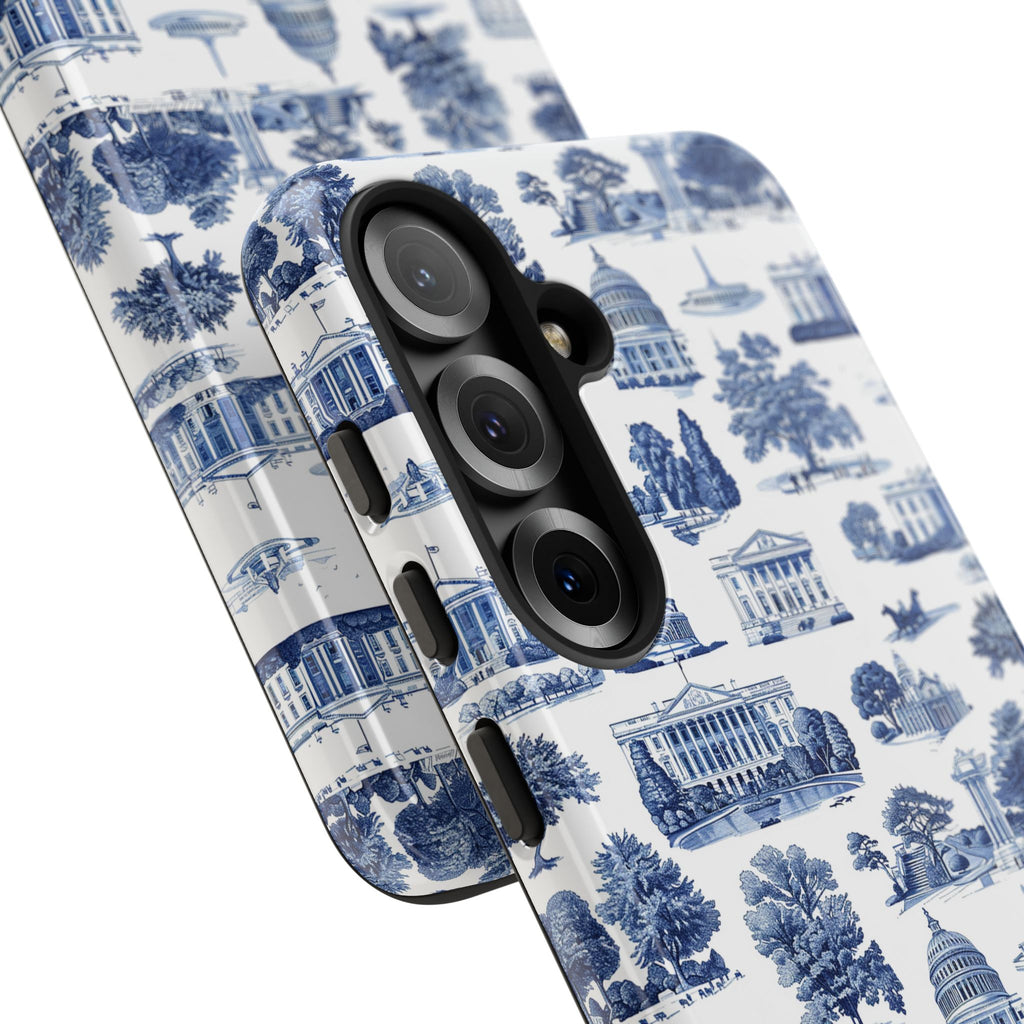 Washington DC Toile Phone Case — Blue Scenic Capitol Protective Tough Case