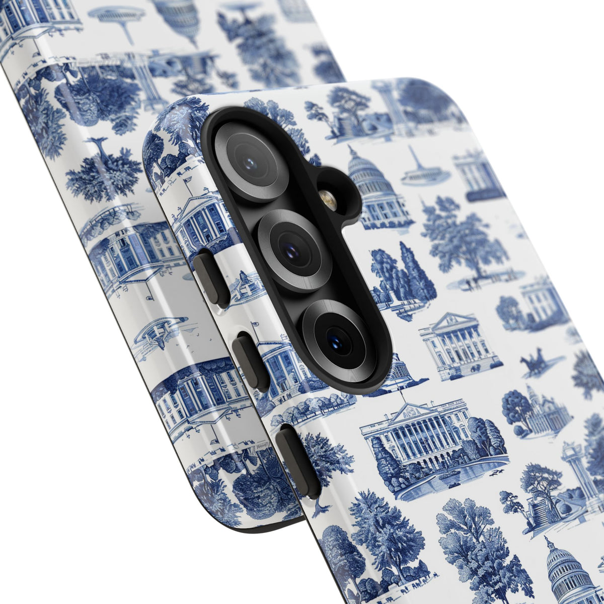 Washington DC Toile Phone Case — Blue Scenic Capitol Protective Tough Case