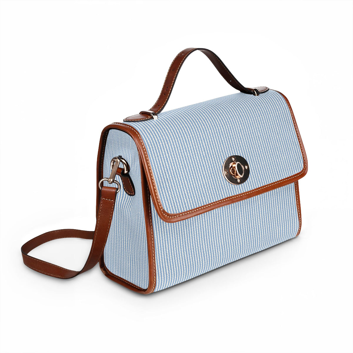 Canvas Satchel — Blue Toile Waterproof Travel Bag