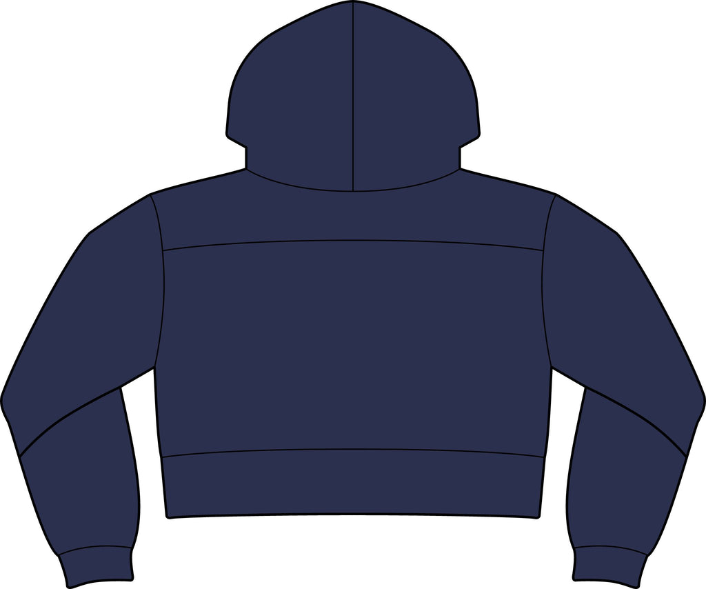 Cropped Fleece Hoodie — Classic Yellow 'M' College Logo (Women's)