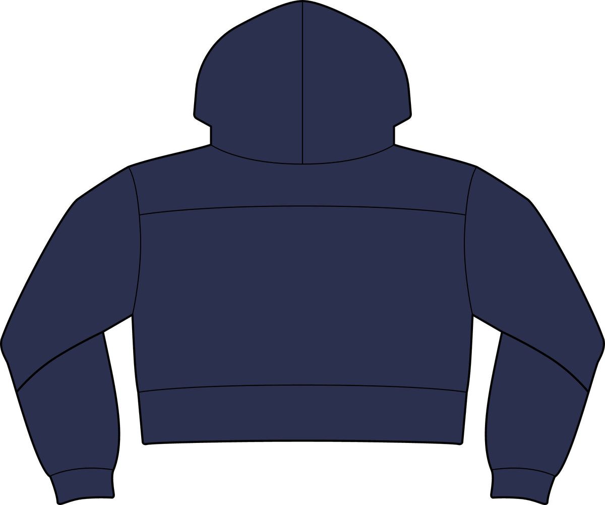 Cropped Fleece Hoodie — Classic Yellow 'M' College Logo (Women's)