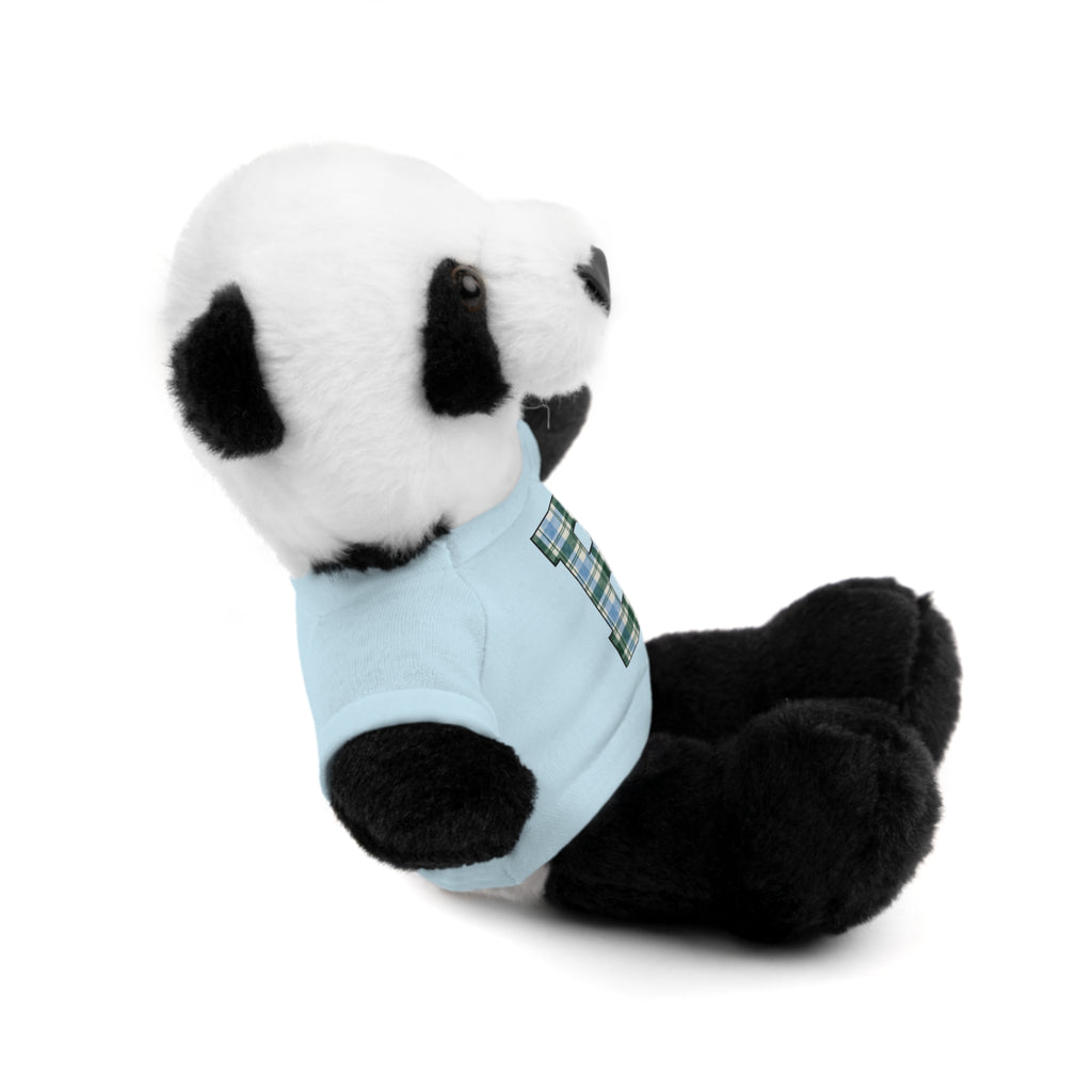 Plush Bear with Plaid Monogram Tee — Personalized Initial 'B' Stuffed Animal Gift