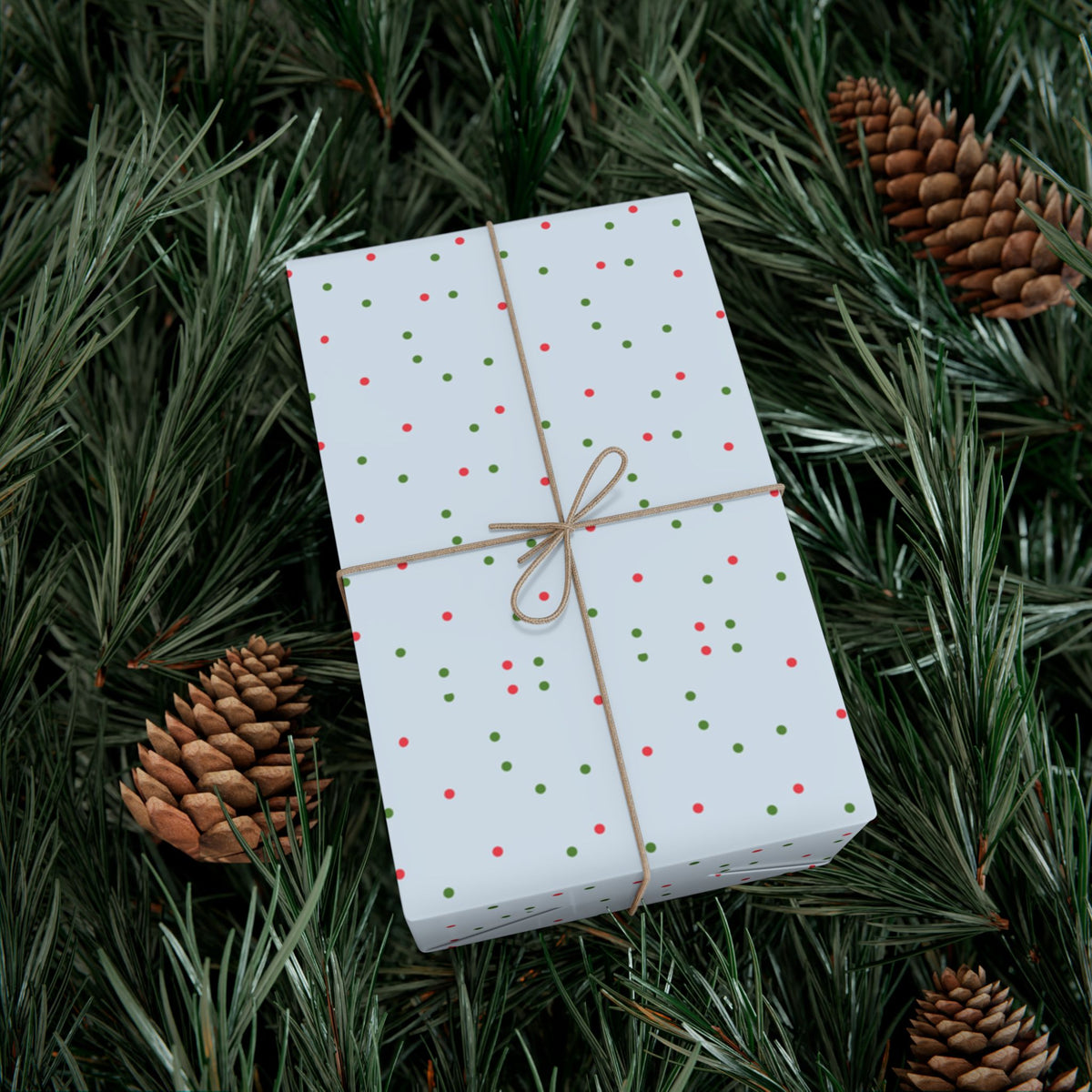 Festive Confetti Gift Wrap Paper — Blue Polka Dot Holiday Wrapping Sheets