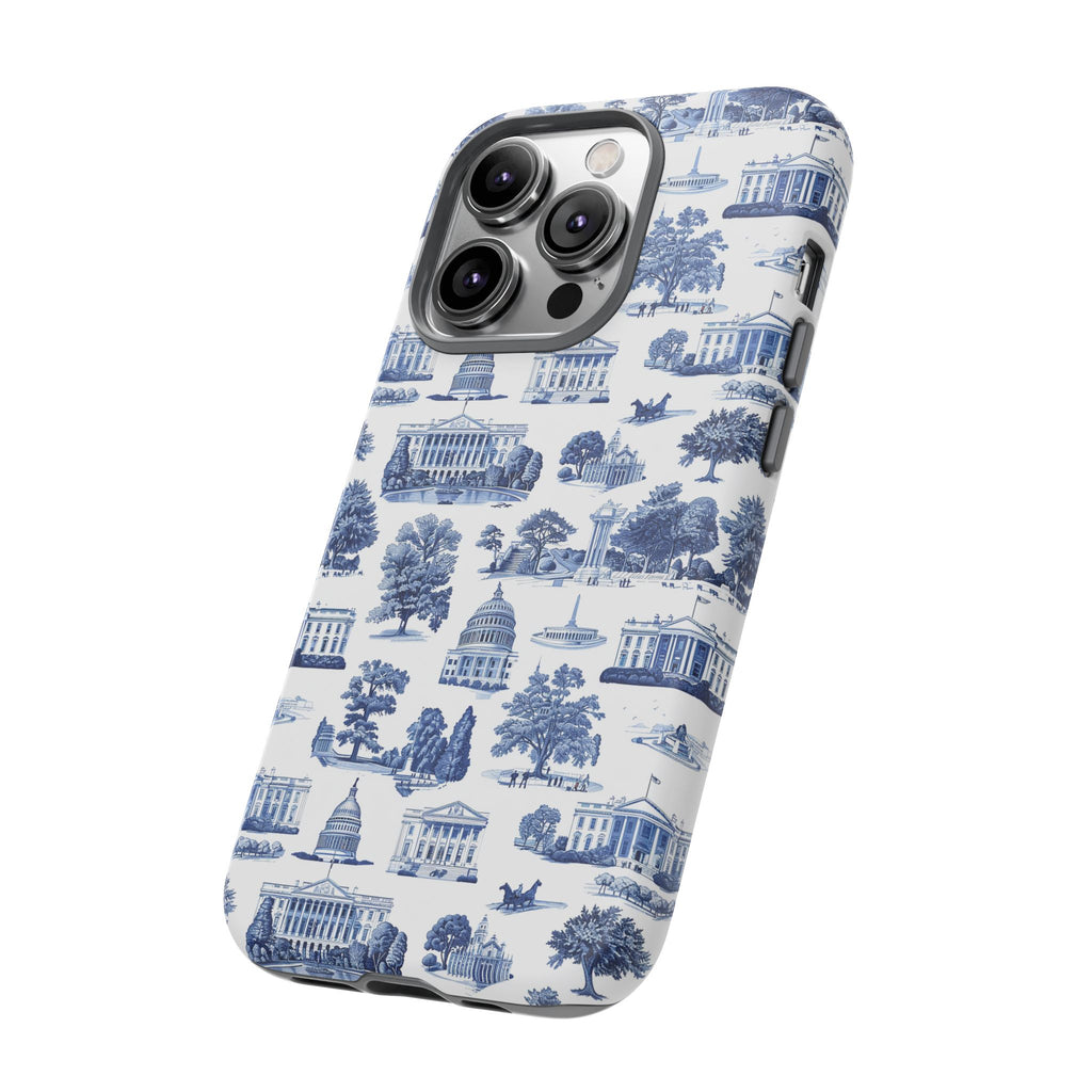Washington DC Toile Phone Case — Blue Scenic Capitol Protective Tough Case