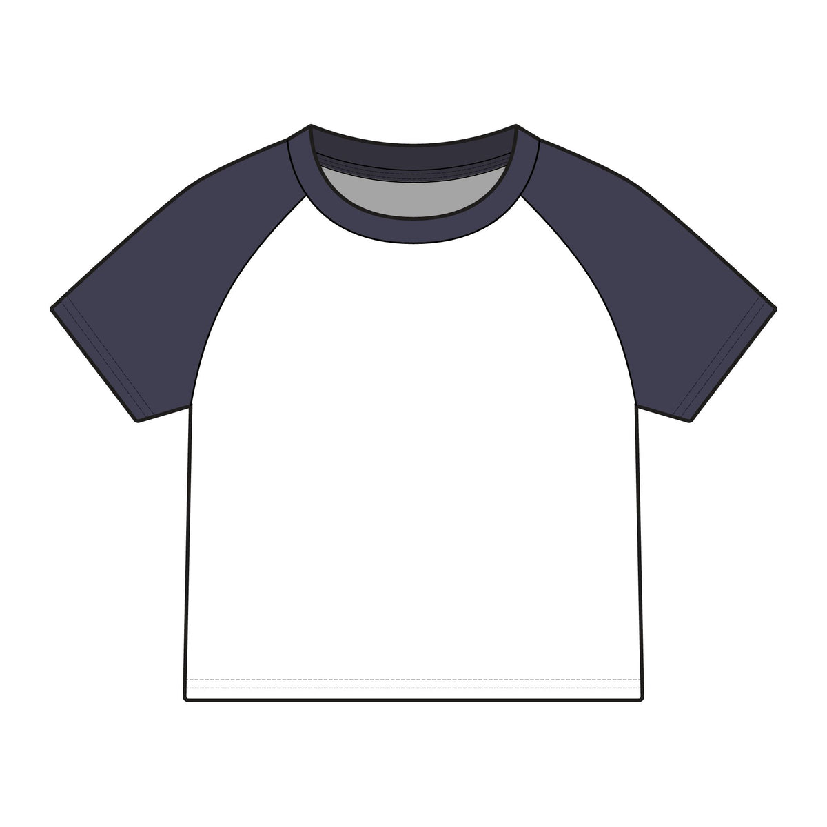 Raglan Baby Tee — Classic Yellow 'M' College Logo
