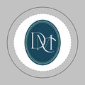 Phone Grip — Elegant Monogram DM Teal Oval Phone Grip