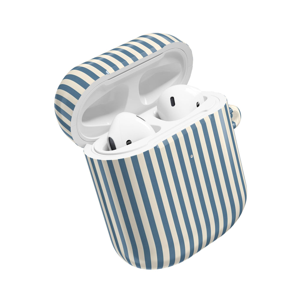 AirPod Case — Blue Toile Cityscape Pattern
