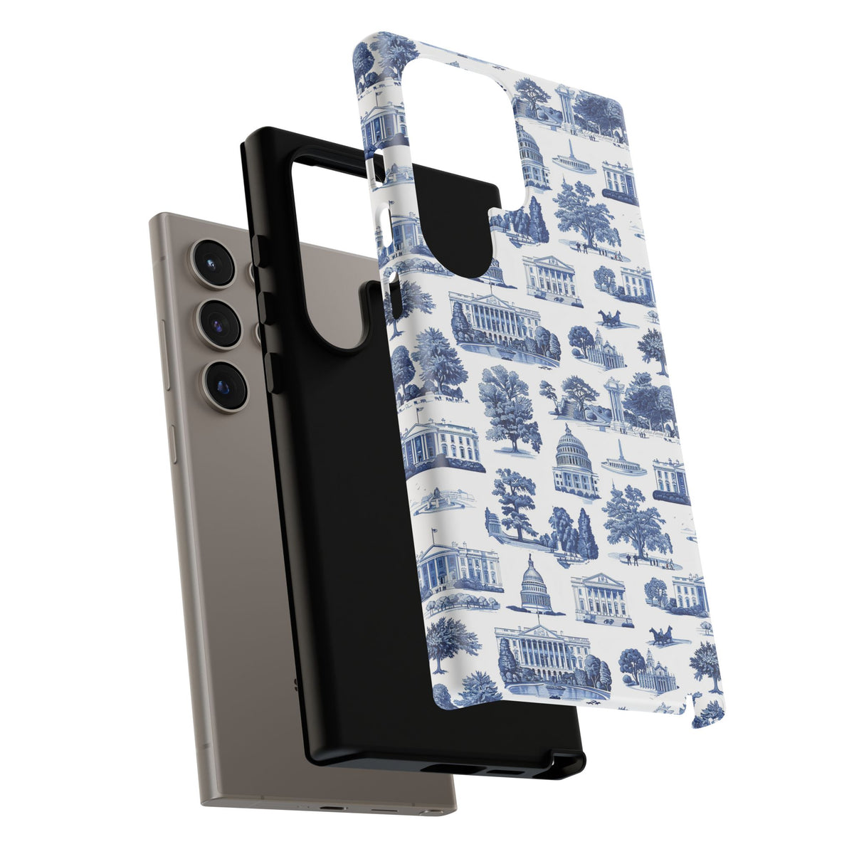 Washington DC Toile Phone Case — Blue Scenic Capitol Protective Tough Case